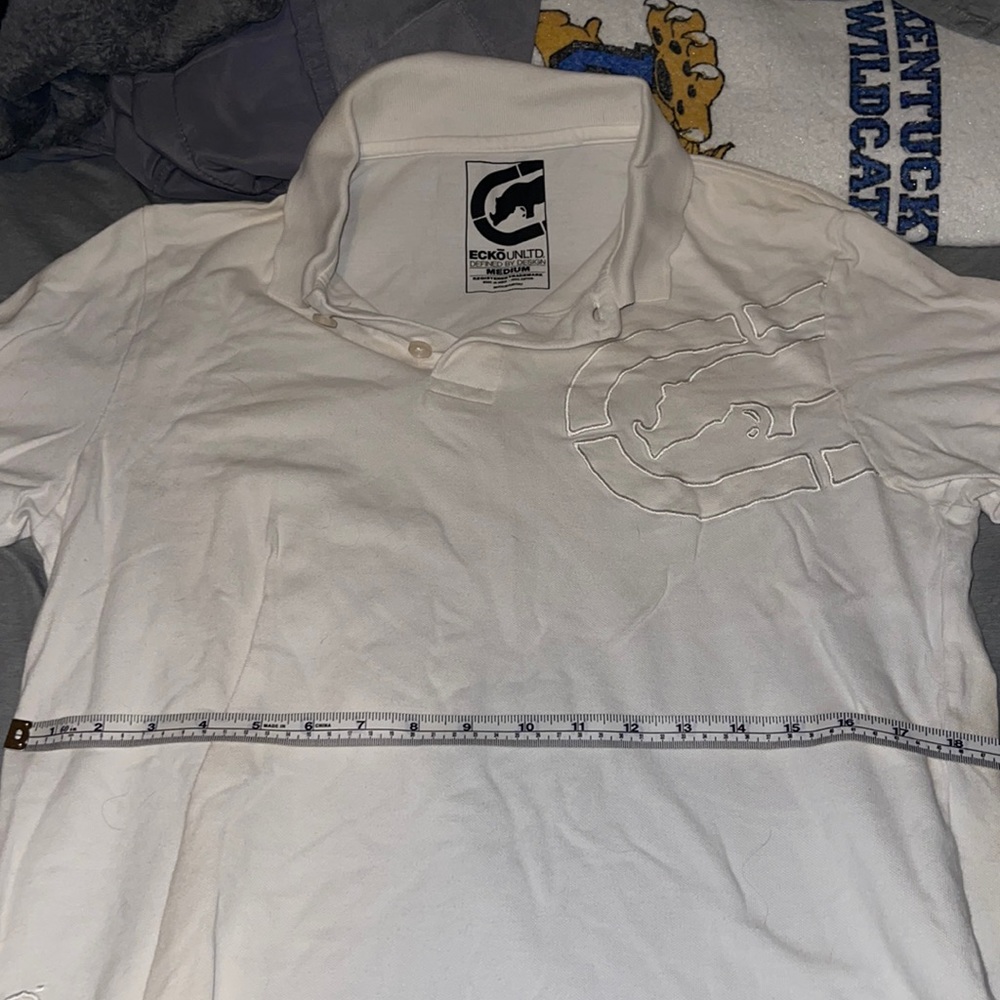 White medium ecko unltd polo white rhino left arm